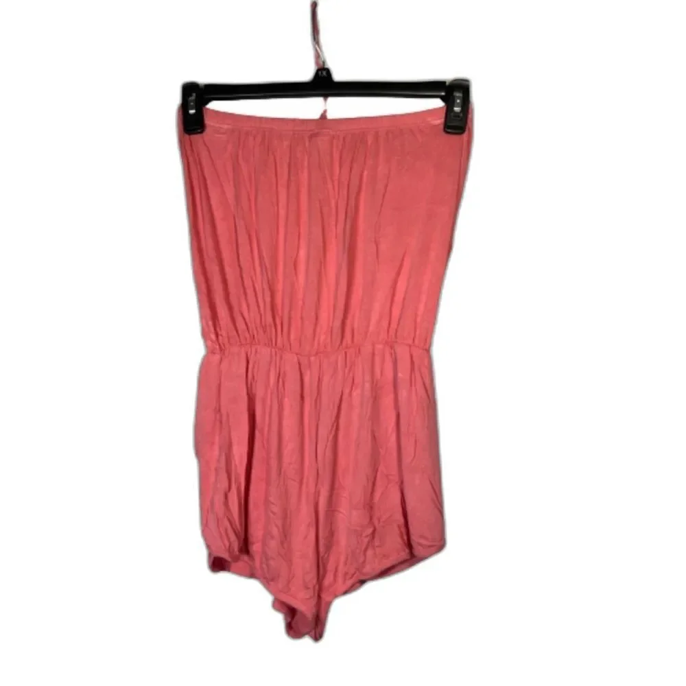Lucky Brand tube top style RETRO romper SMALL ORANGE